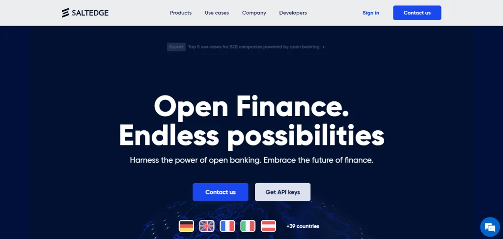 Salt Edge is a global open banking and financial data platform providing enrichment through its Data Enrichment product.