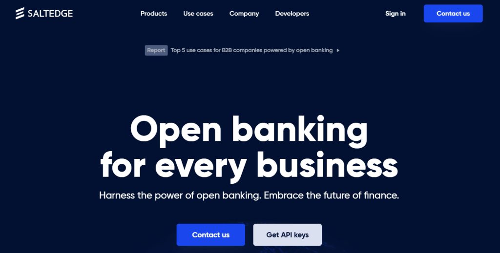 5 Leading Financial Data Aggregators for UK Accounting Firms in 2025 3 Saltedge homepage