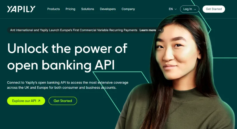 Yapily Homepage