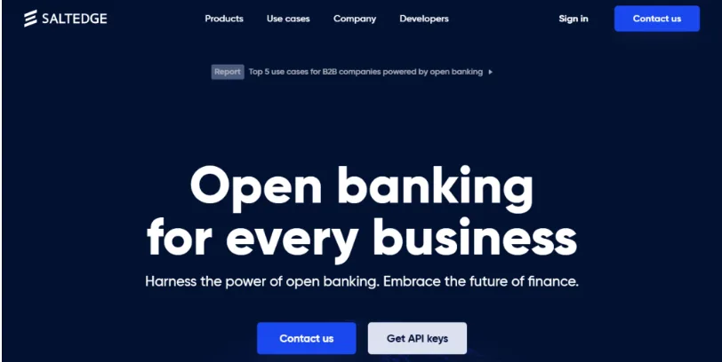 Saltedge Homepage