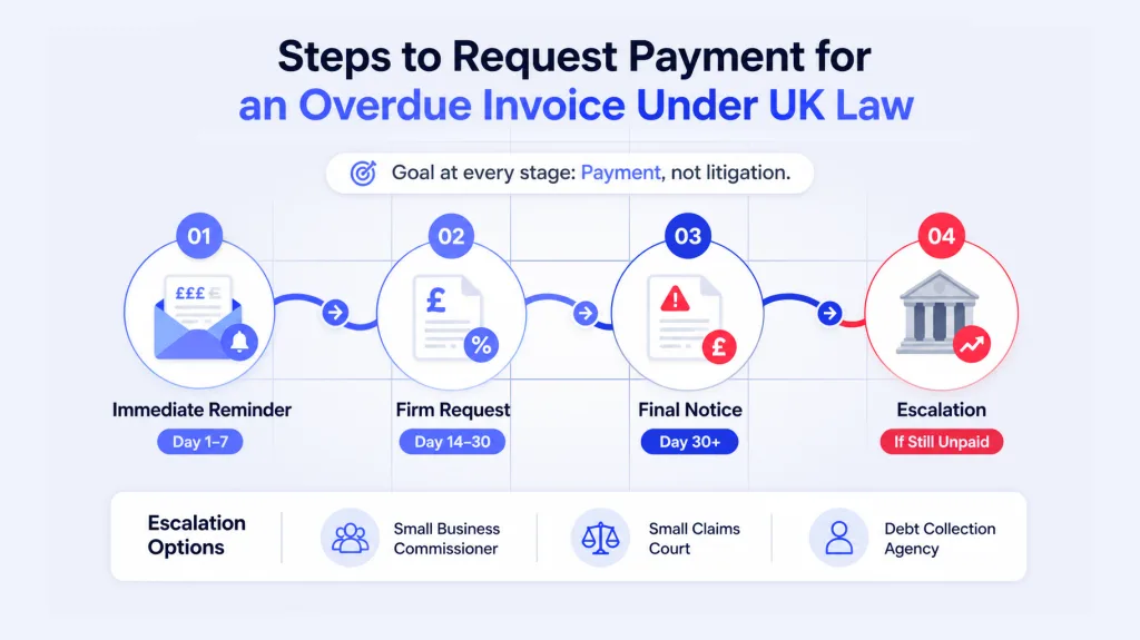 How Do You Request Payment for an Overdue Invoice Under UK Law