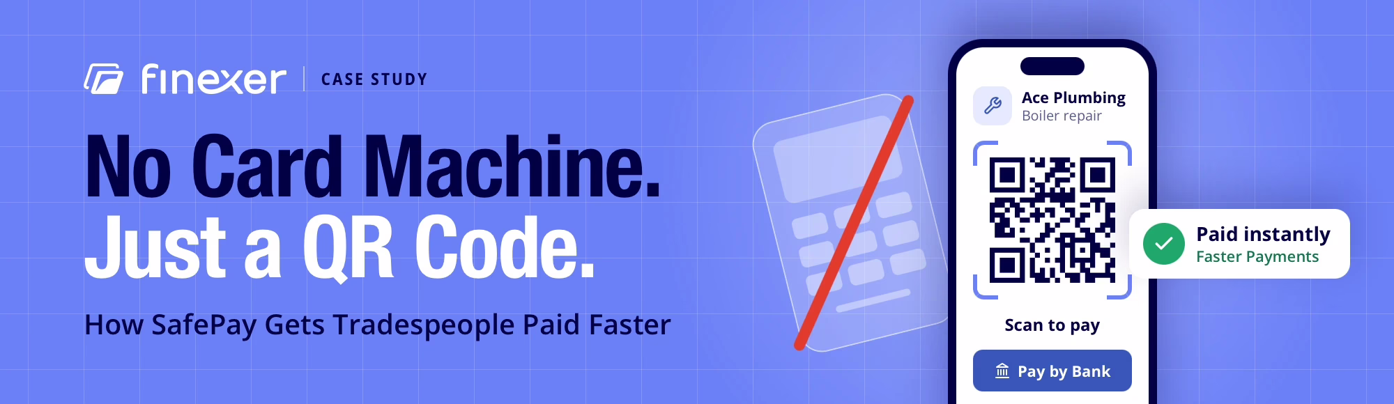Pay by Bank QR code payments for UK tradespeople with SafePay and Finexer